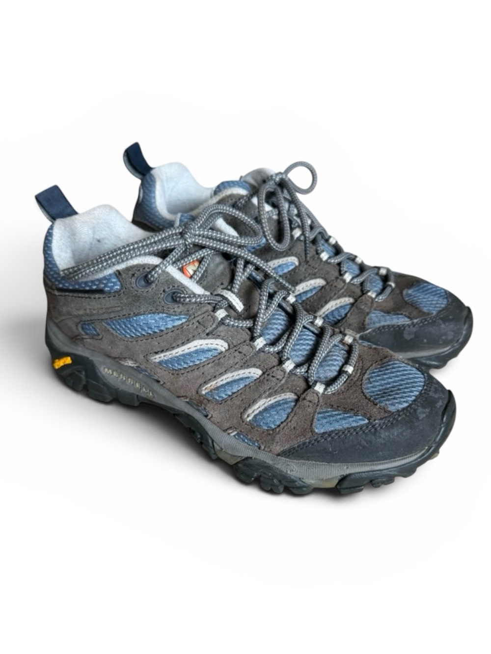 Merrell Smore Hiking Shoes Trail Sneakers Outdoor Vibram Soles Gray Blue Size 9